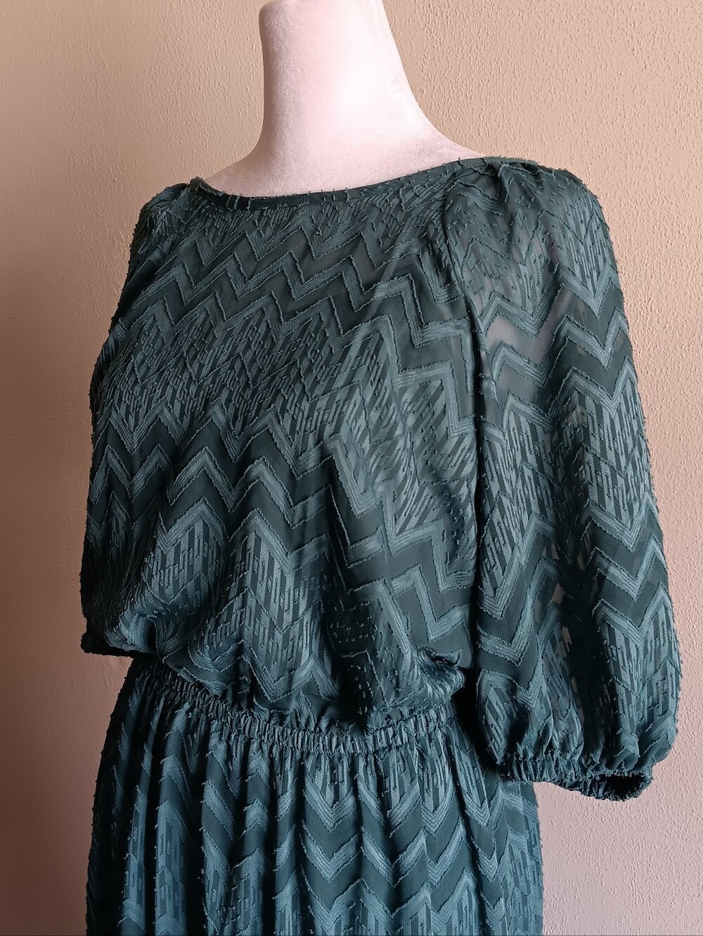 Green Elastic Waist, Maxi Dress, A New Day Size Small, Casual Cottagecore Summer - Picture 4 of 9